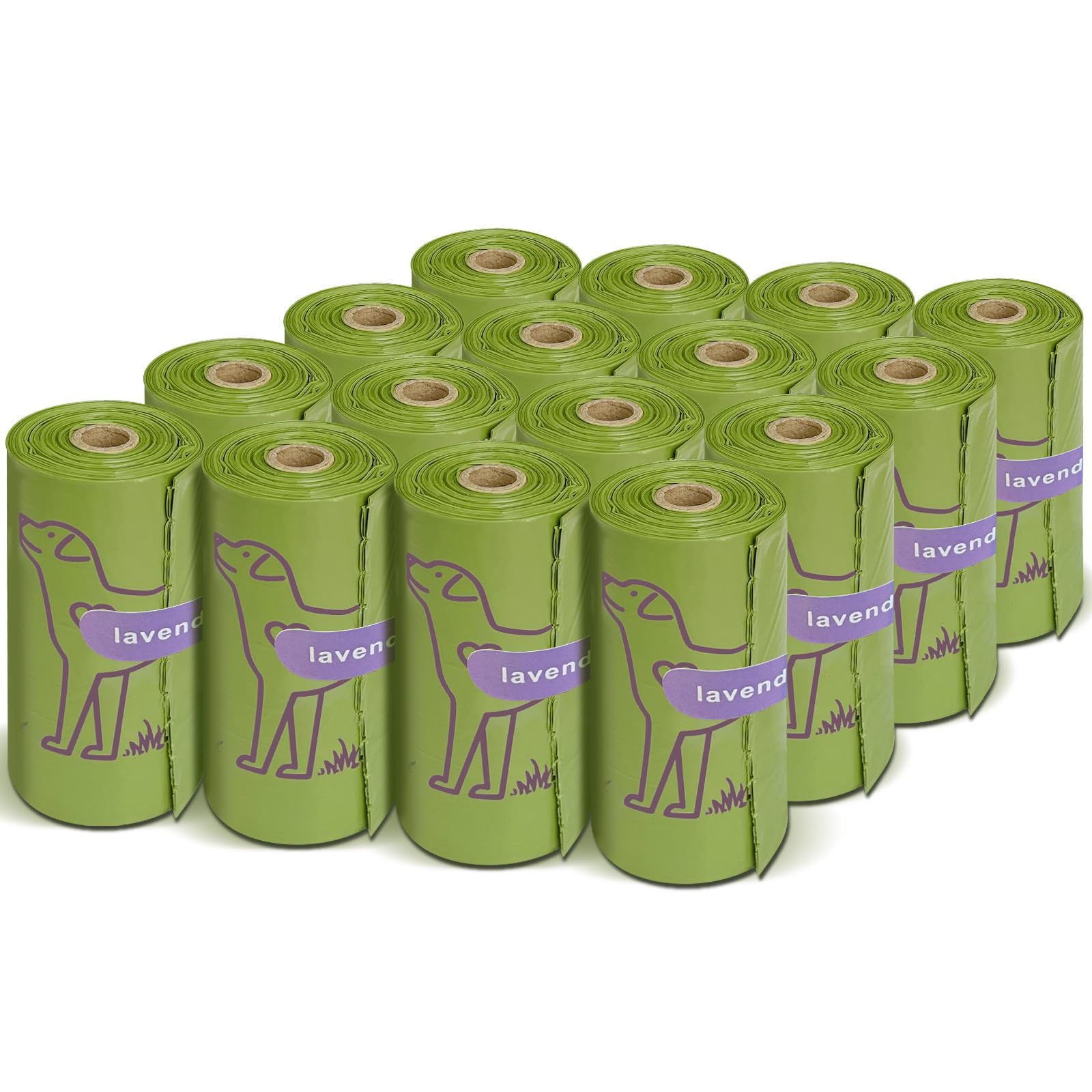 240 Count Lavender Scented 13” x 9” Dog Poop Bags Rolls | Leakproof Strong & Stu