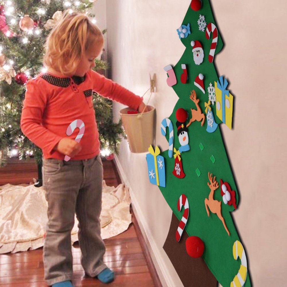 Aytai DIY Felt Christmas Tree for Toddlers, Hanging Christmas Decorations | 3FT 