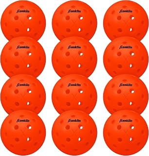 Franklin Sports X-40 Outdoor Performance Pickleballs - 12 Pack Bulk - USA Pickleball Approved - Optic - Official Ball of US Open Pickleball Championships