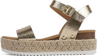 Soda CLIP ~ Women Open Toe Ankle Strap Platform Espadrille Sandal