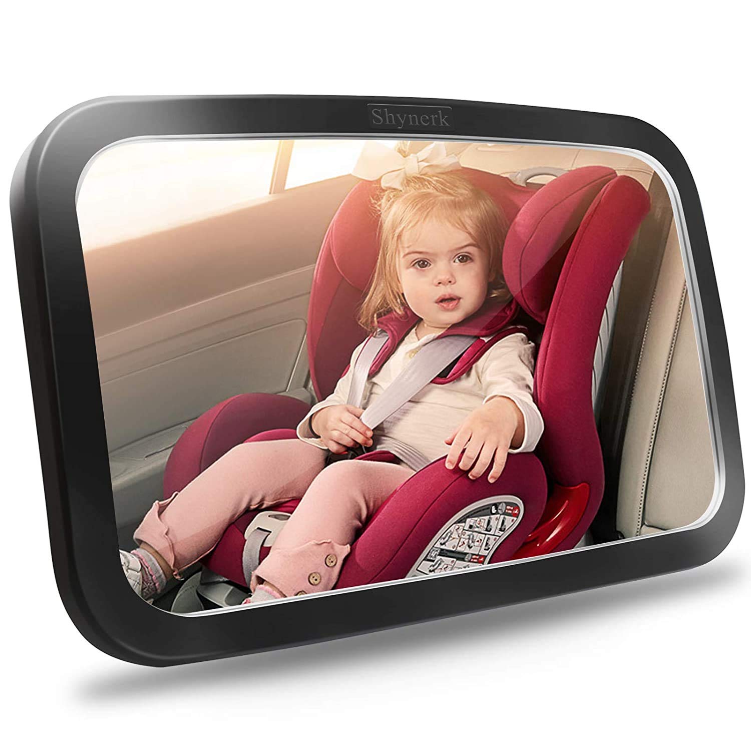 Shynerk Baby Car Mirror, Safety Car Seat Mirror for Rear Facing Infant with Wide