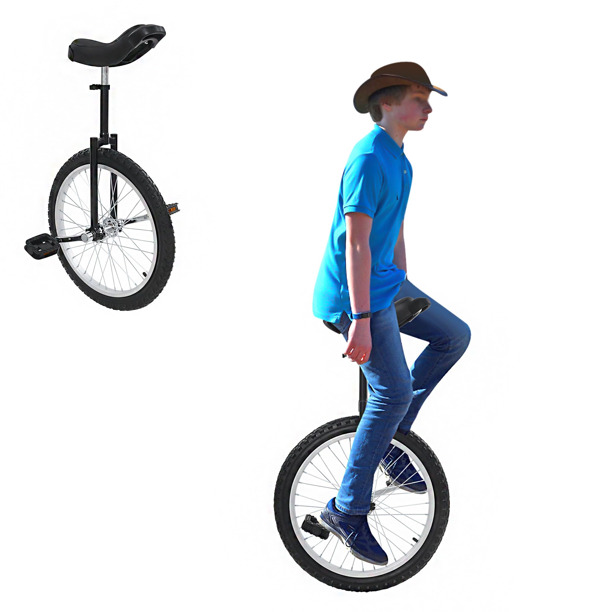 20 Inch Unicycle, Outdoor Sport One Wheel Unicycles for Adults with Adjustable H