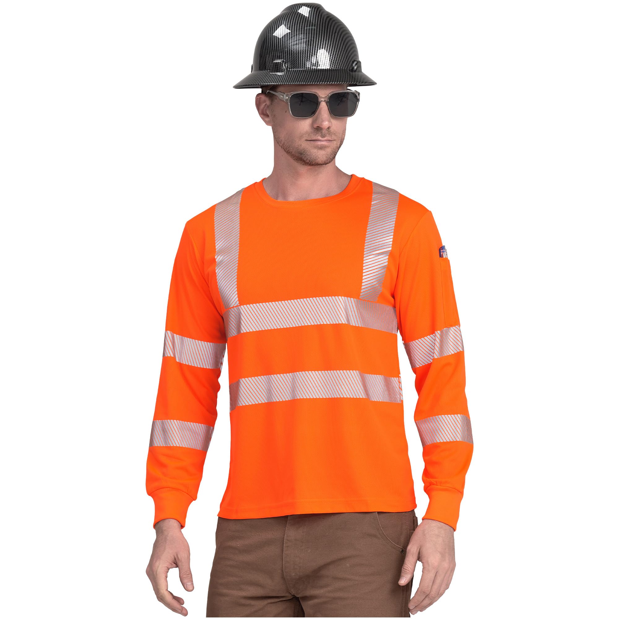AYKRM Safety High Visibility Long Sleeve Construction Work Shirts Class 3 Workwe