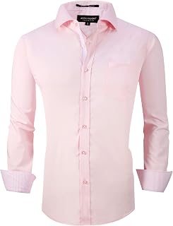 ALEX VANDO Mens Dress Shirts Wrinkle Free Regular Fit Stretch Rayon Button Down Shirt