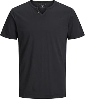 JACK & JONES JJESPLIT Men's Basic V-Neck Short Sleeve Cotton Jersey T-Shirt