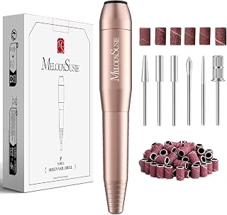 MelodySusie USB Nail Drill PC120I for Gentle Nail Prep | 20000RPM; Adjustable Speed; Forward/Reverse; Inline Control; Cuticle Smoothing; Gel Polish Removal; Beginners