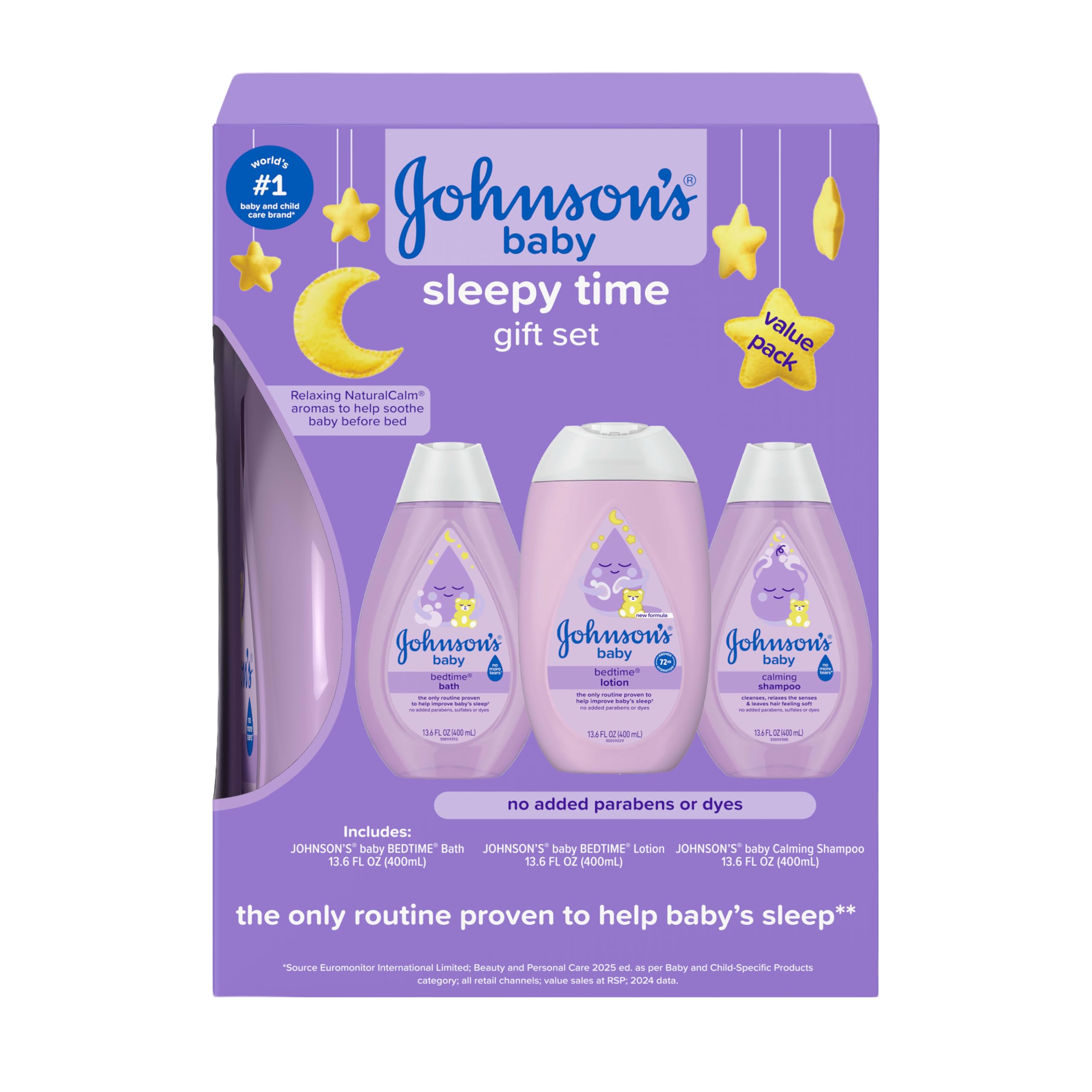 Johnson's Baby Sleepy Time Gift Set, 3 Items | Bedtime Bath, Bedtime Lotion, & C