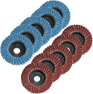 FPPO 2" 10PCS Grinding Wheel Flap Discs for 2-inch Mini Air Angle Grinder, for Metal Wood and Plastic polishing 80 Grit,Power-Operated Grinding Wheels