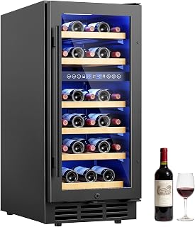 ICEVIVAL 15 Inch Wine Cooler Refrigerator, 28 Bottle Dual Zone Wine Fridge, UV-Resistant Glass Door, Quiet Compressor Cooling Digital Wine Cellar, Built-in or Freestanding Fridge for Home/Bar/Kitchen