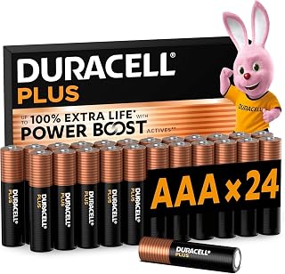 DURACELL AAA Plus Alkaline Batteries (Pack of 24) 1.5V, LR03 | Lasts up to 100% longer - Power Boost Active - Game Controllers, Cameras - 100% Recyclable