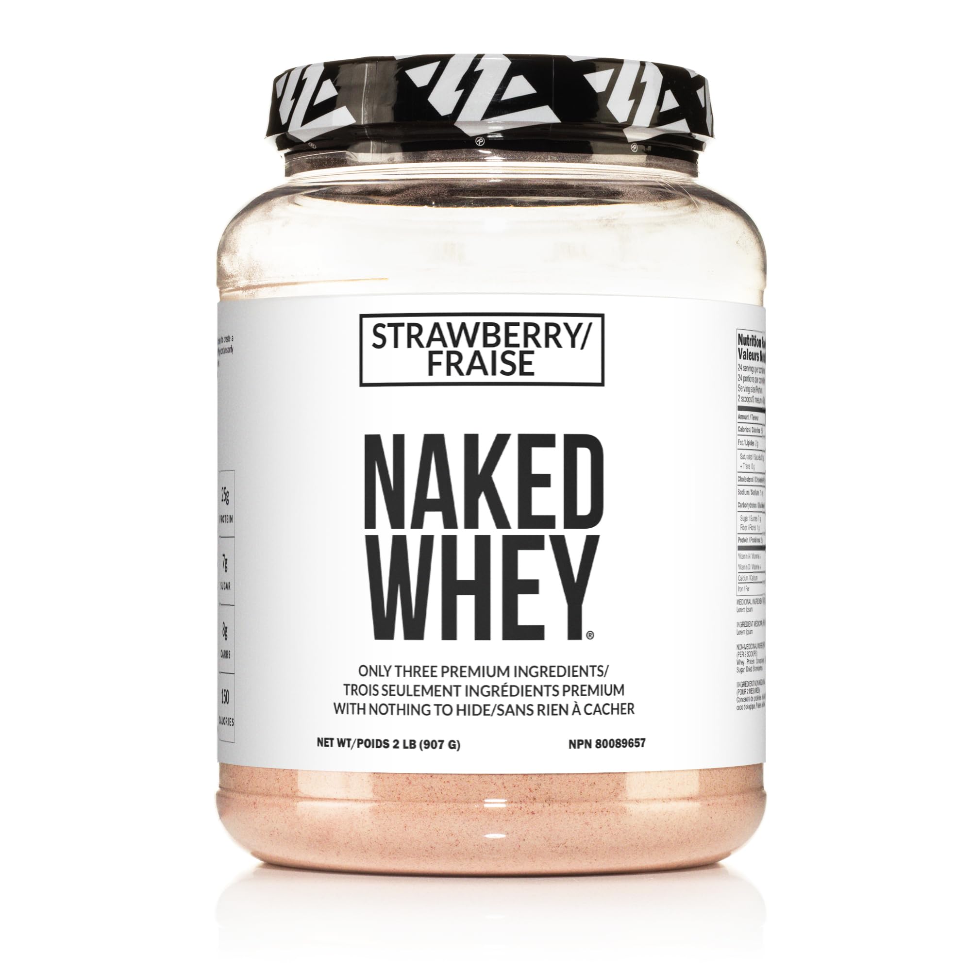 Naked Strawberry Whey Protein Powder, Only 3 Ingredients, 25g Grass Fed Whey Pro