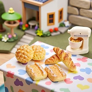 6Pcs Artificial Bread Set, Realistic Food Display Props, Miniature Bread Dollhouse Decoration Accessories, DIY Micro Landscaping Decor Kitchen Home Decoration