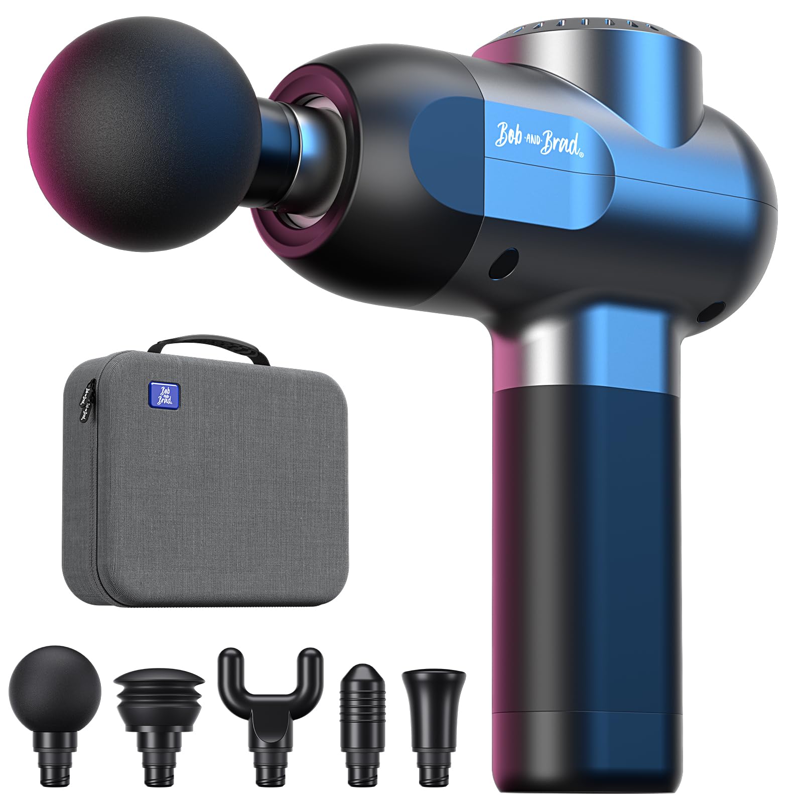 Bob and Brad C2 Massager Gun, Massage Gun with 5 Speeds and 5 Heads, Powerful 32