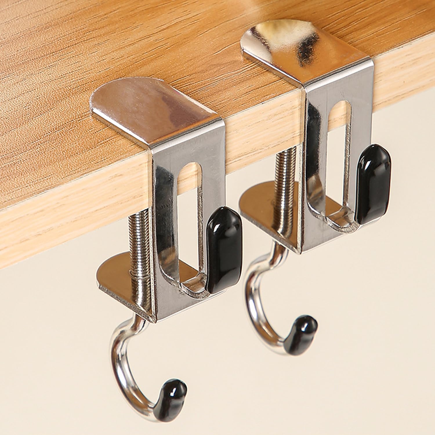 Desk Mount Bag Holder Double Hook Clamp Stand Up Desk Store Clamp On Under Desk 