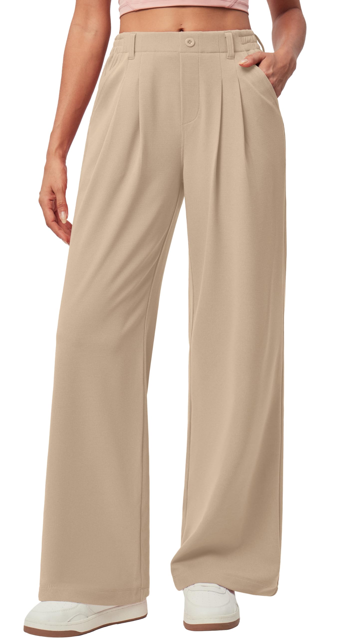 Wide Leg Dress Pants for Women Pull on Work Pants Business Casual Outfits