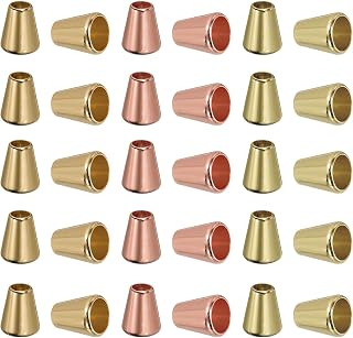 Generic Bell Stopper Conical Cord Ends, 30 Pack Zinc Alloy Cord Rope Fastener Lock Clip for DIY Backpacks Shoelaces Bags, Gold