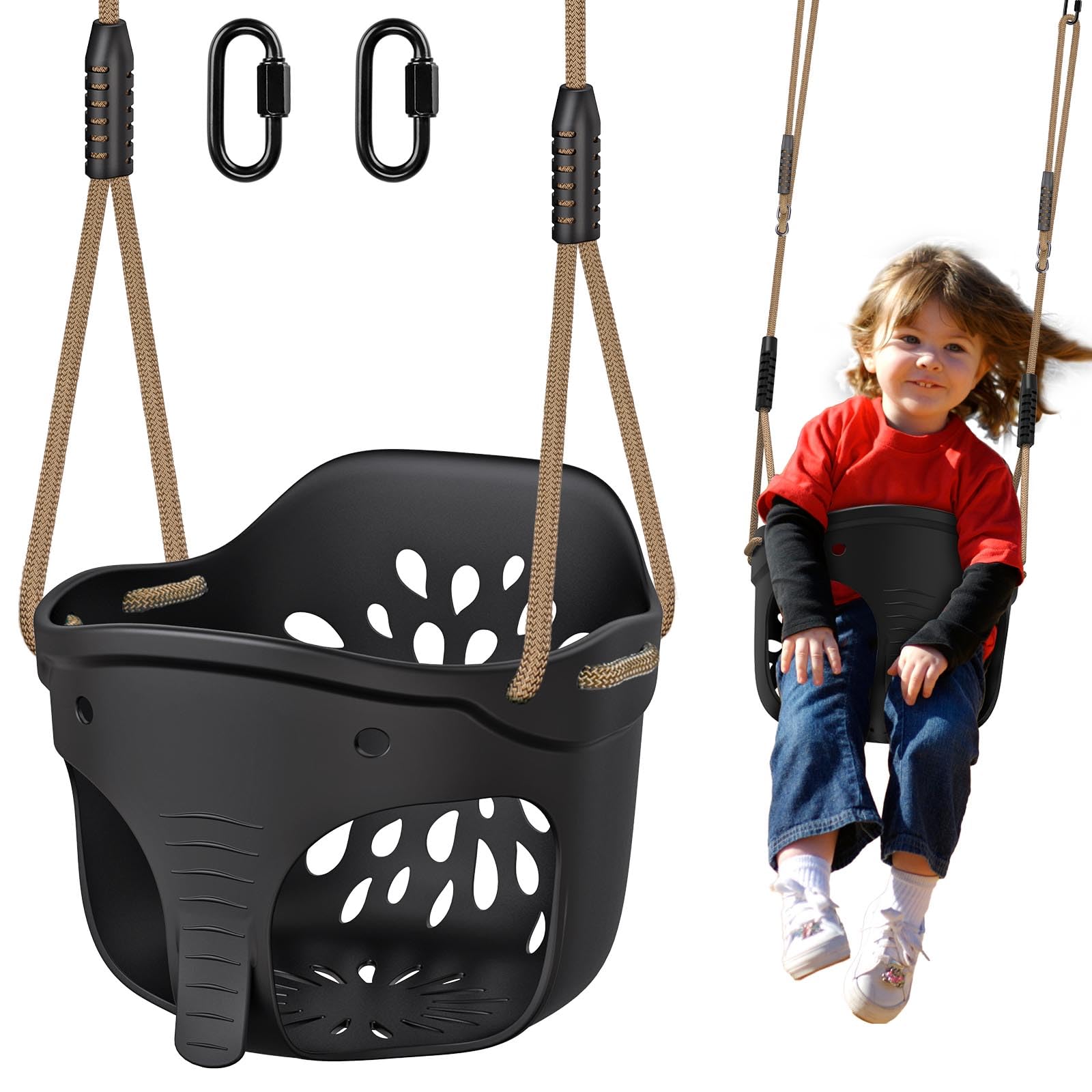 Dolibest Heavy Duty High Back Full Bucket Toddler Swing Seat, Toddler Bucket Swi