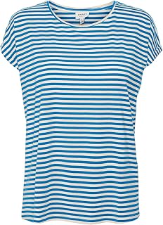 Vero Moda Vmava Plain SS Top Stripe Ga Jrs Noos Women's T-Shirt (Pack of 1)