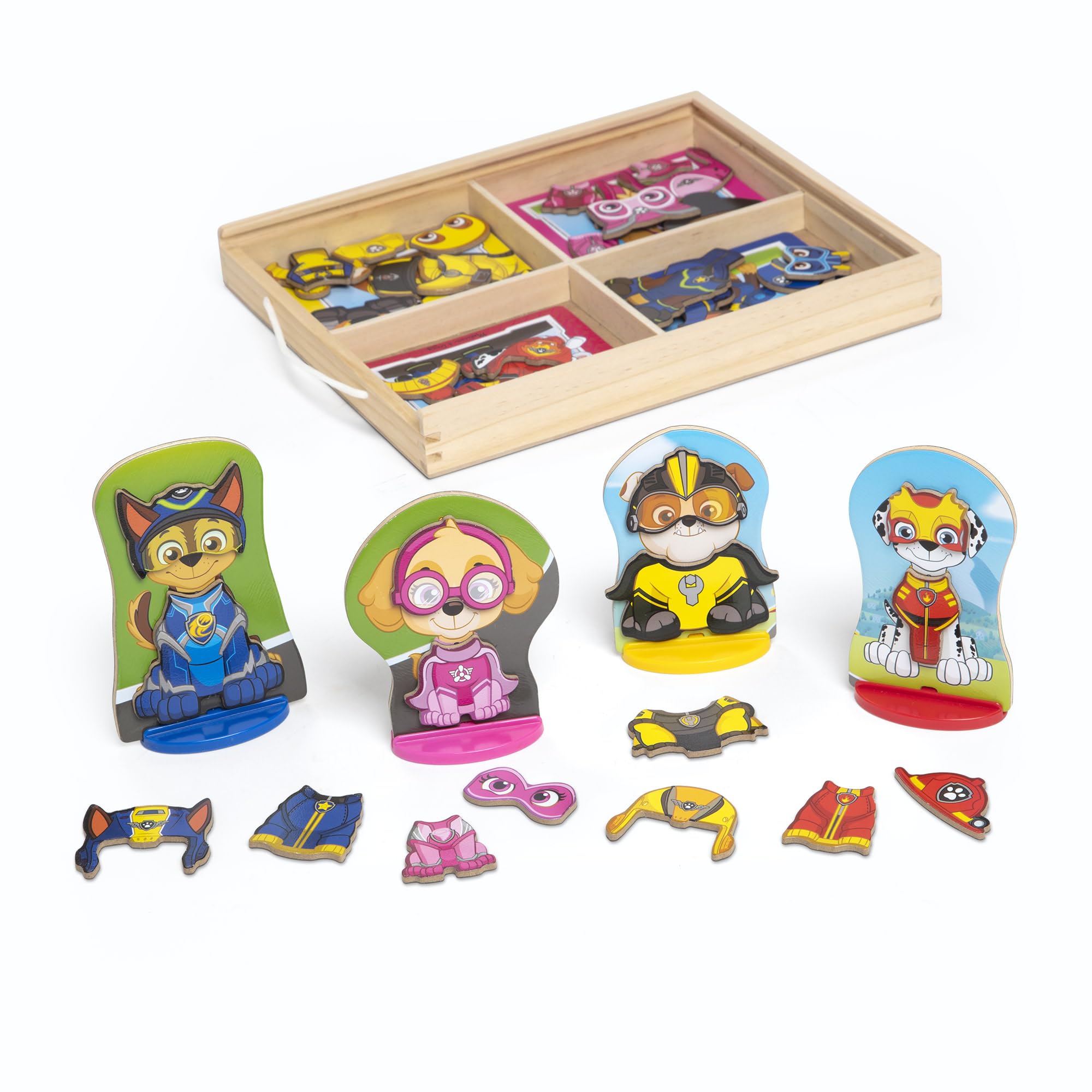 Melissa & Doug PAW Patrol Wooden Magnetic Dress-Up Activity Set | 64 Pieces, 4 M