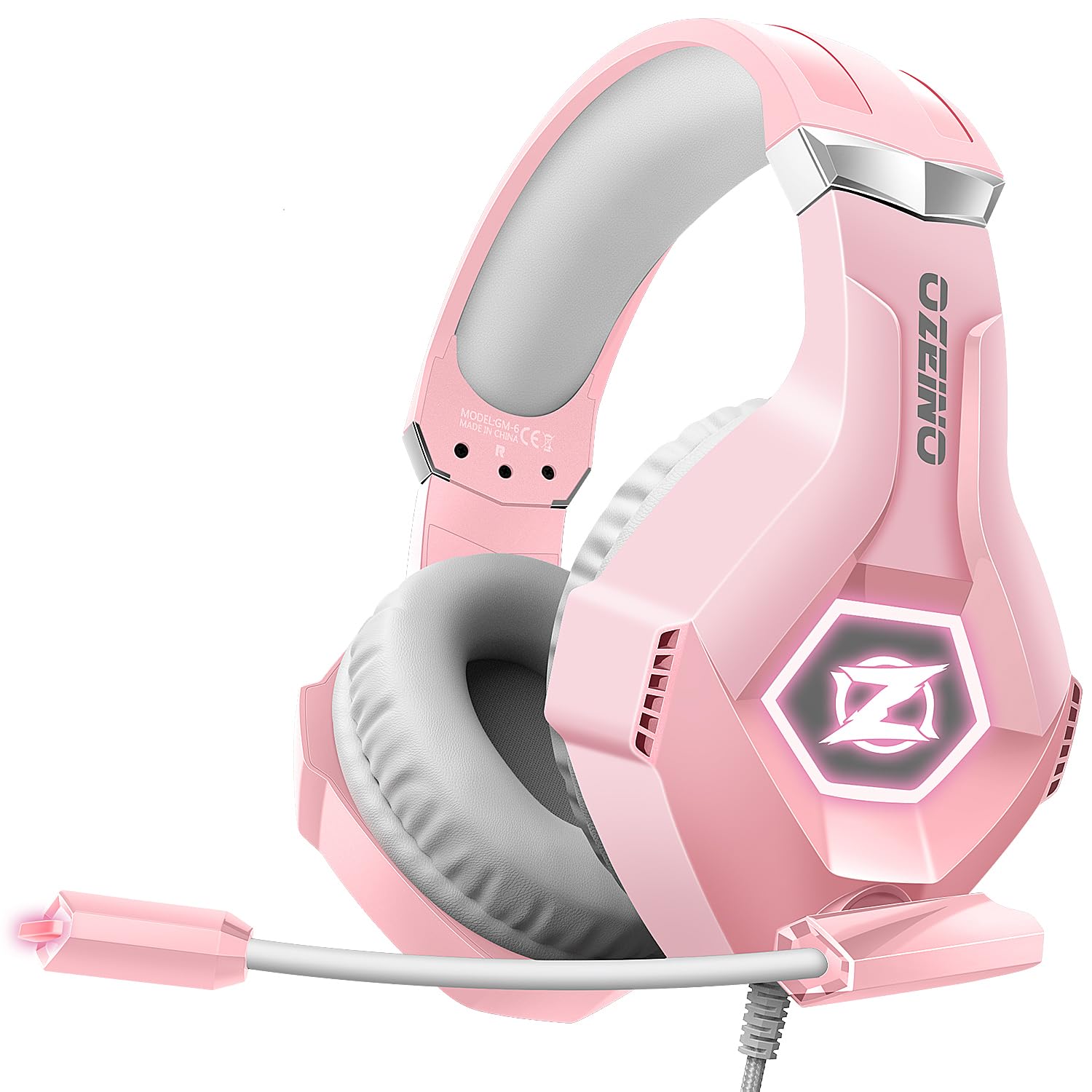 Ozeino Gaming Headset for PC, Ps4, Ps5, Pink | Xbox Headset with 7.1 Surround So