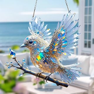 Colorful Glass Window Hanger, Decorative Bird Window Hanger - Home Decor, Hanging Pendant for Family, Friends and Bird Lovers