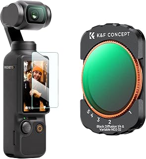 K&F CONCEPT Magnetic Variable Fader ND2-ND32 ND Filter and Black Diffusion 1/4 Filter 2 in 1 for DJI Osmo Pocket 3/ Pocket 4, Multi-Coated/HD Optical Glass