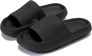 rosyclo Cloud Slippers Women Men Massage Shower Bathroom Non Slip Quick Dry Open Toe Super Soft Comfortable Thick Sole Home House Cloud Cushion Slide Sandals Indoor & Outdoor Platform Shoes