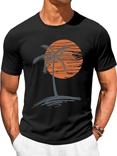Runcati Mens Short Sleeve T-Shirts Graphic Crew Neck Shirt Printed Tees