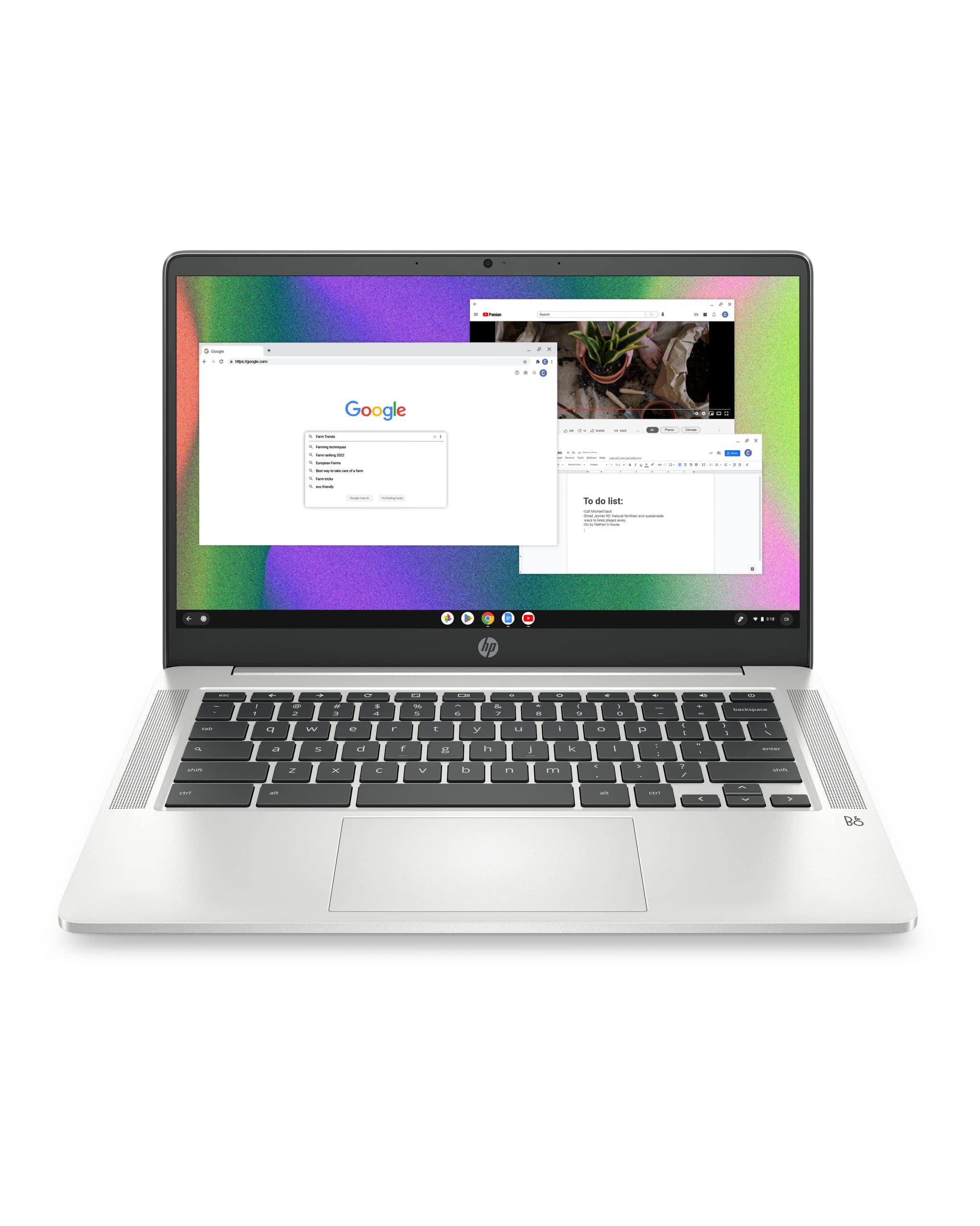 HP Chromebook 14 Laptop, Intel Celeron N4120, 4 GB RAM, 64 GB eMMC, 14" HD Displ