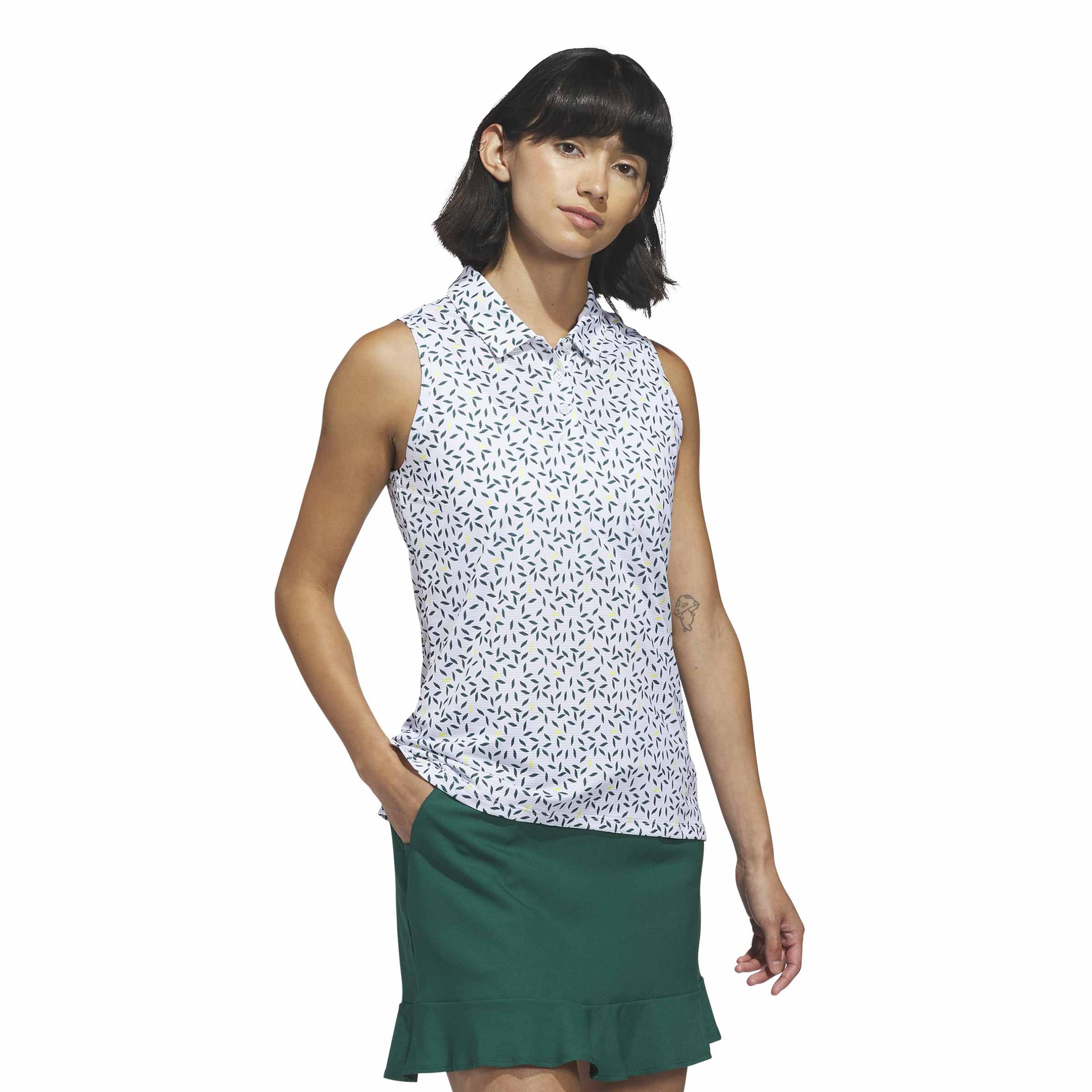 adidas Women's Ultimate365 Printed Ottoman Sleeveless Polo