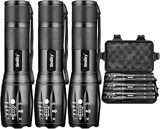 SIMILKY 3Pack Torches Led Super Bright, Hand Led Torch 1200 Lumen, Powerful Torches Battery Powered Water Resistant 5 Modes Tactical Torch for Camping (3 Pack)