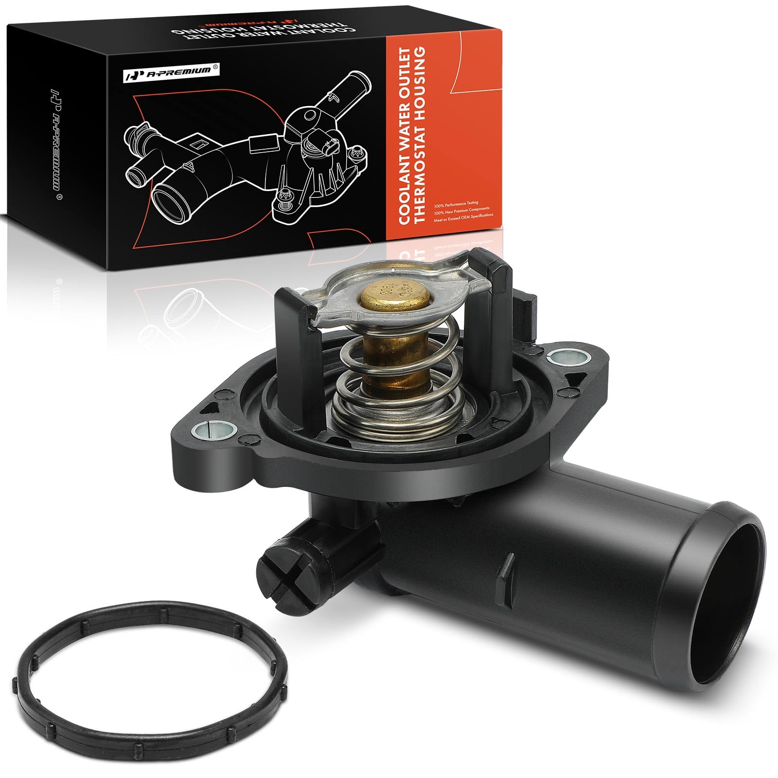 A-Premium Engine Coolant Thermostat Housing Assembly with Seal | Compatible with