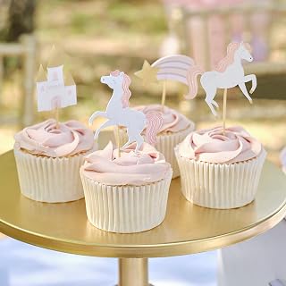 Ginger Ray Princess Birthday Unicorn Cupcake Toppers Pack of 12