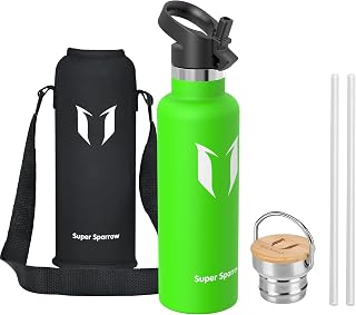 Super Sparrow Stainless Steel Water Bottle – Sports Water Bottle 750 ml – Standard Mouth – BPA Free, for Children and Adults, Sports, Office, Yoga, Cycling