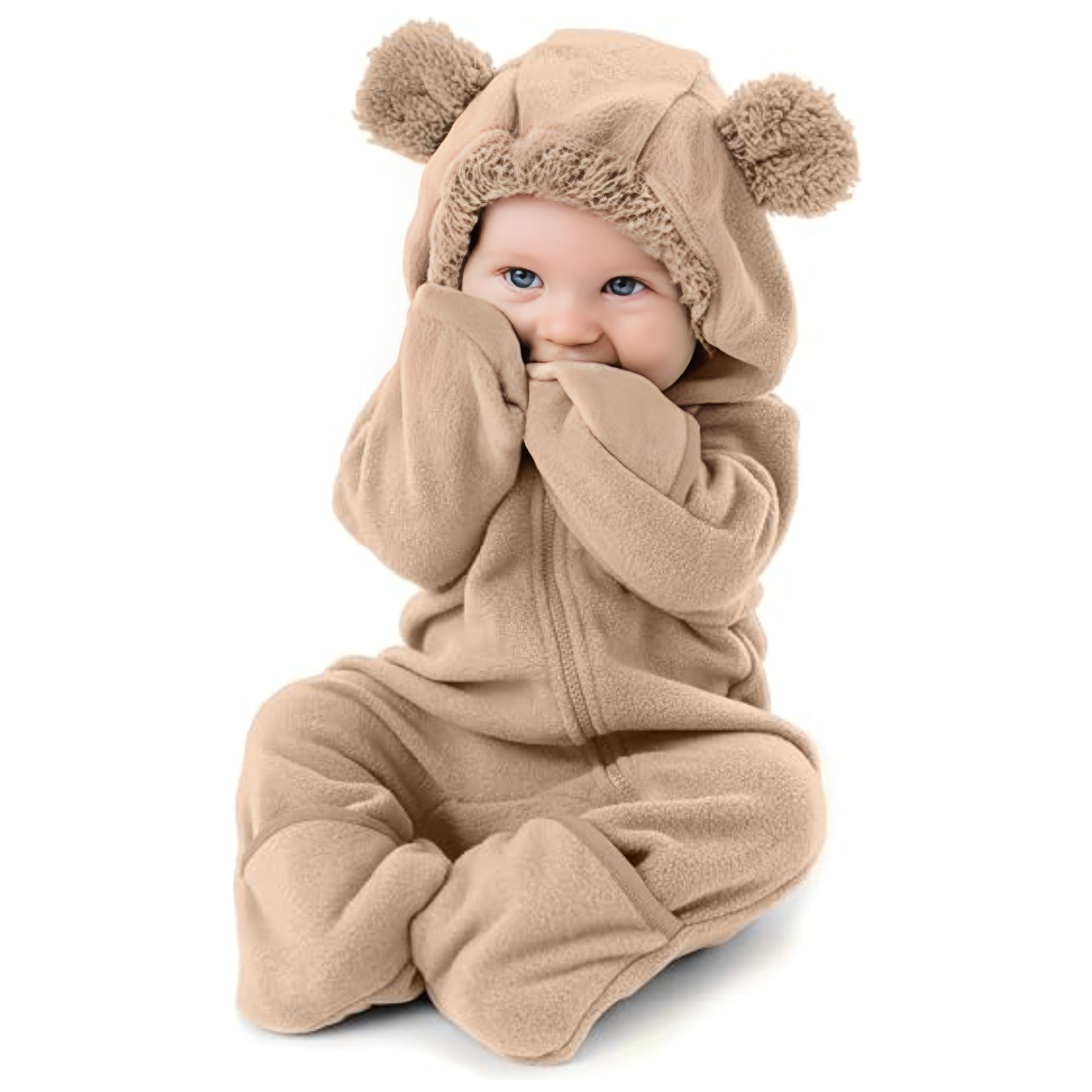 Cuddle Club Fleece Baby Bunting Bodysuit Hoodie, Newborn - 5T | Infant Romper Ho