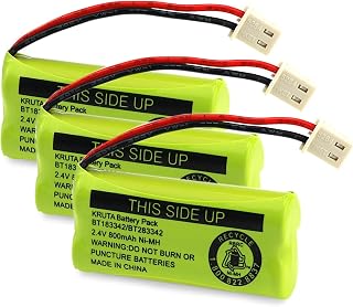 KRUTA BT183342 BT283342 BT166342 BT266342 BT162342 BT262342 Battery for VTech CS6114 CS6419 CS6719 AT&T EL52300 CL80112 Cordless Phone (Pack of 3)