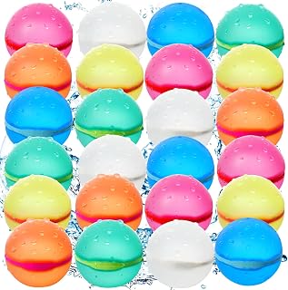 Reusable Water Balloons,Magnetic Self Sealing Quick Refill Water Balloons for Kids,Outdoor Summer Pool Beach Water Bomb Toys Refillable Used for Summer Party Favors Gifts (multicolor24)