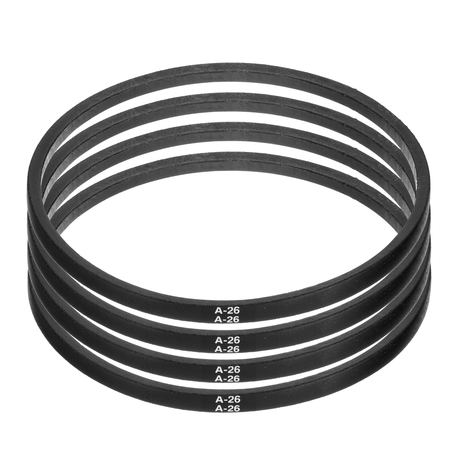 uxcell 4pcs A26 or 4L280 Classic Wrapped Rubber V-Belt, 26"(650mm) Inside Circum