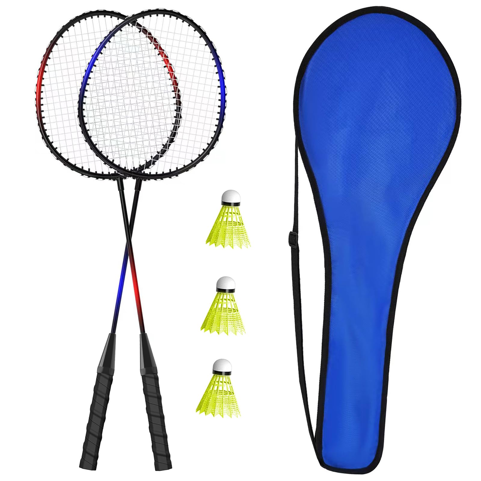 KH 2-4 Player Badminton Rackets Set for Adults Kids,Family Back Garden Sports Ga