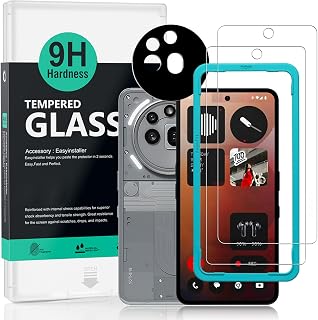 Ibywind 2 Pieces for Nothing Phone (3A) Pro 5G Screen Protector + 1 Piece Camera Protection + 1 Piece Carbon Fiber Back Protector, 9H Hardness Tempered Glass, Easy to Install