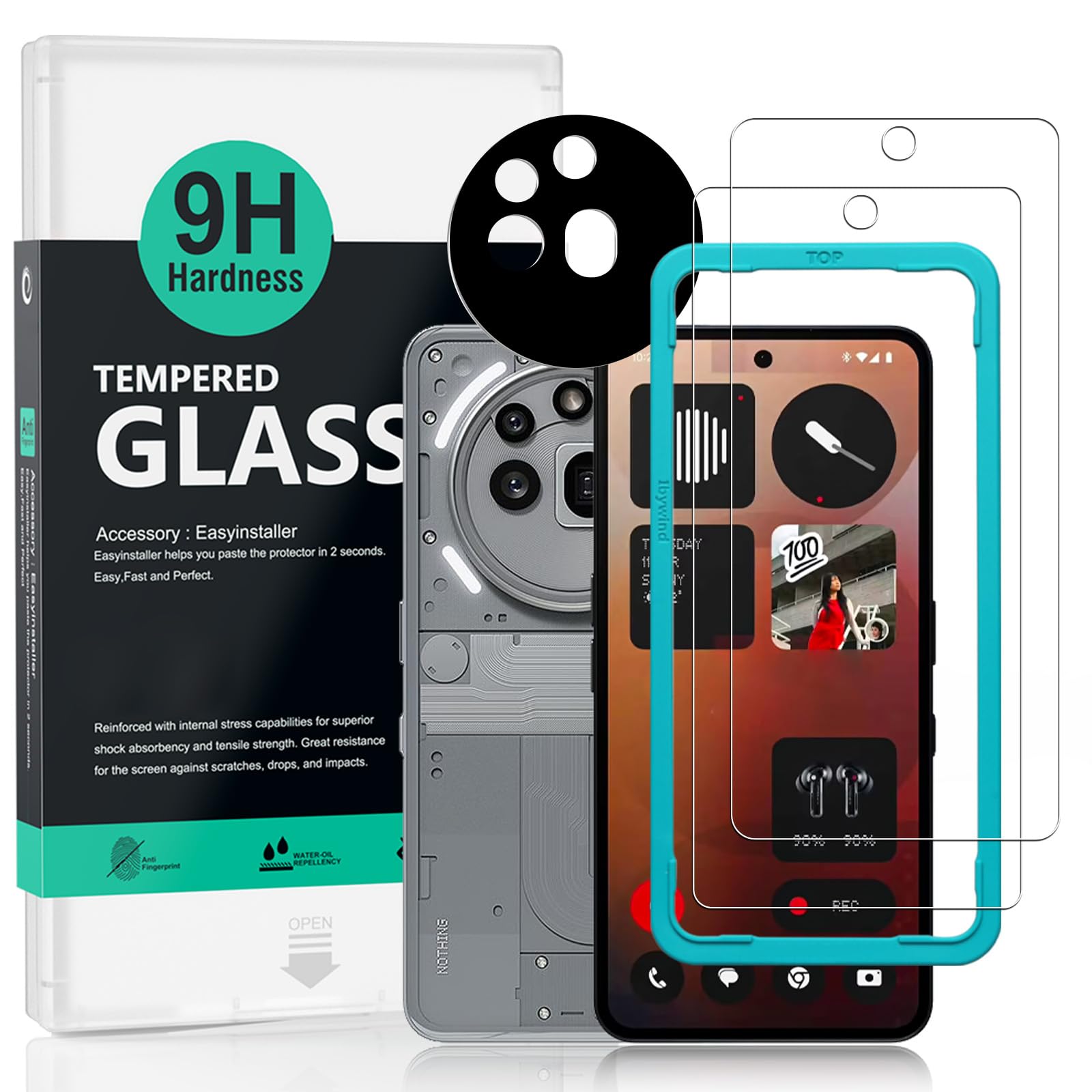 Ibywind 2 Pieces for Nothing Phone (3A) Pro 5G Screen Protector + 1 Piece Camera