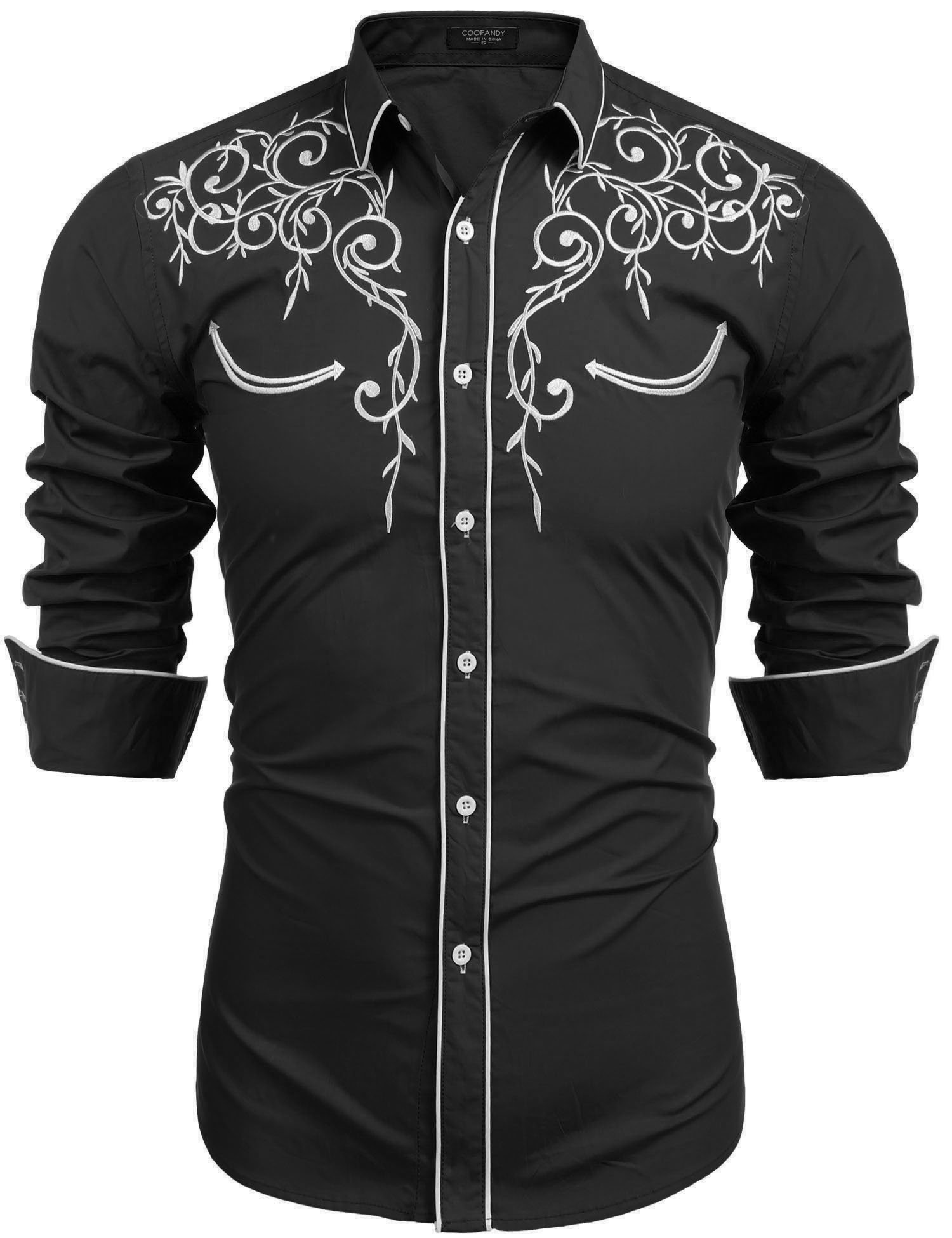 COOFANDY SHIRT メンズ US サイズ: S カラー: ブラック