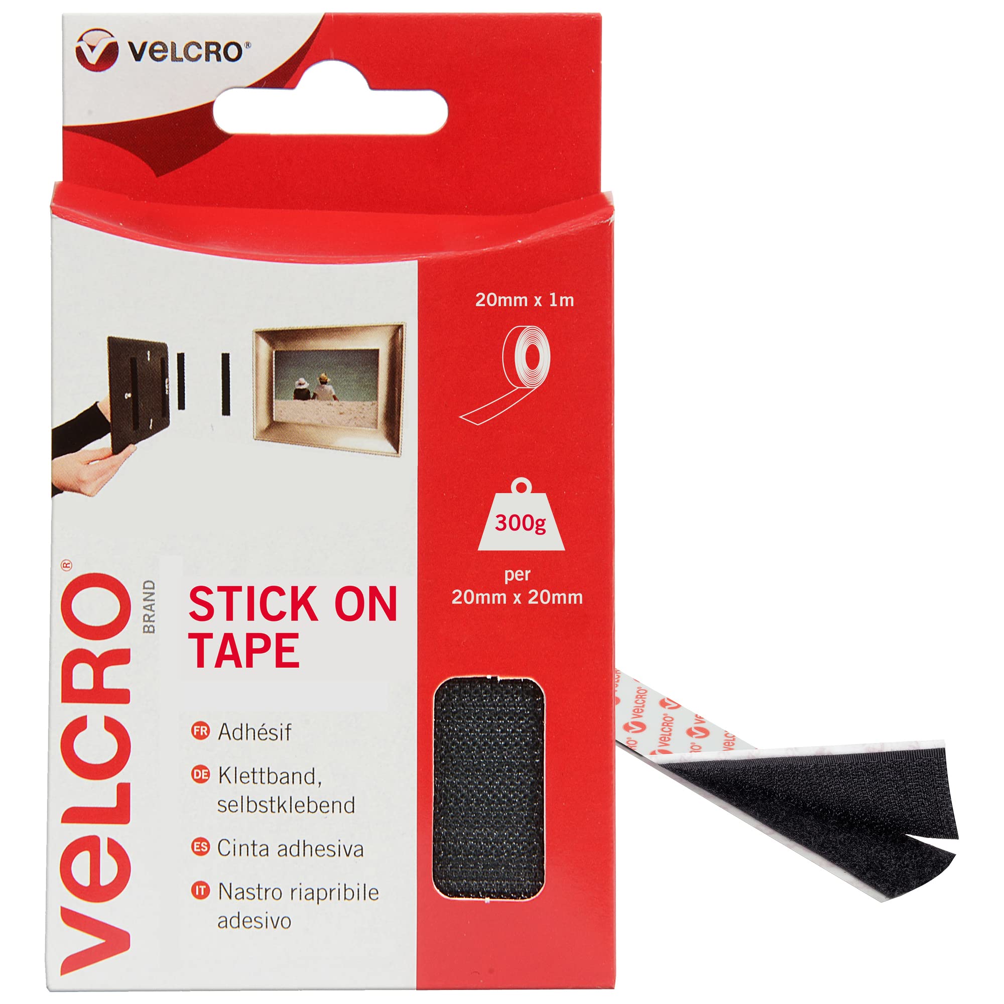VELCRO® Brand | Stick On Tape | Cut-to-Length Strong Hook & Loop Self Adhesive S