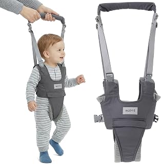 Watolt Baby Walking Harness, Toddler Walker Assistant Belt, 6-24 Months | 4-in-1 Walking Support, Reduces Back Strain, Adjustable Straps, Breathable Padding, Soft Cotton, Secure Fit (Grey)