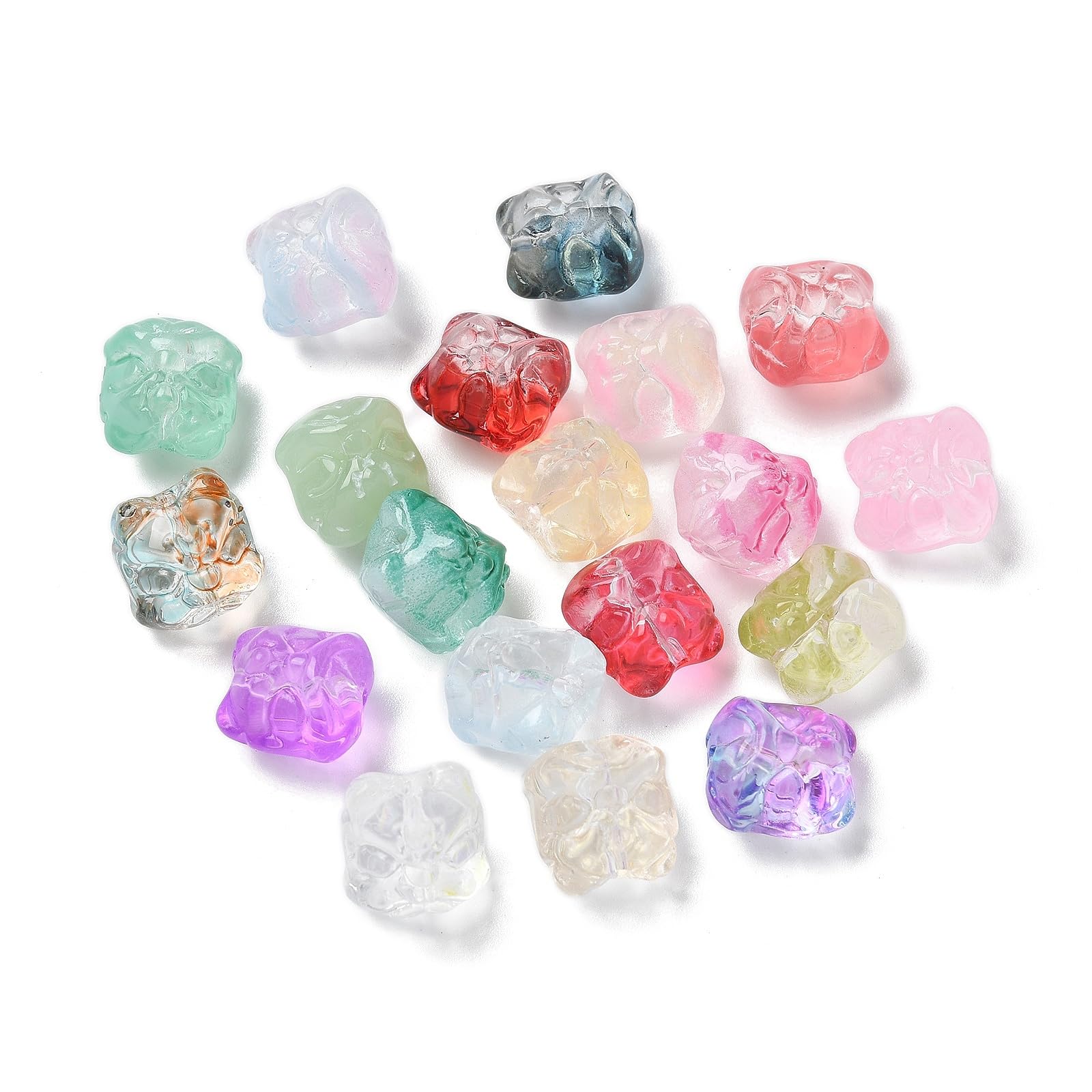50pcs Lion Crystal Glass Beads 1.2x11x1cm Loose Spacer Beads for Necklace Bracel