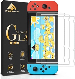 daydayup [3 Pack] Tempered Glass Screen Protector Compatible with Nintendo switch - Transparent HD Clear Anti-Scratch Screen Protector Skin Set for Nintendo Switch