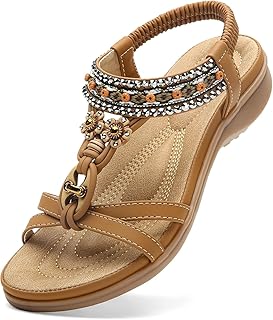 Littleplum Womens Sandals Arch Support Summer Beach Sandals Comfort Walking Shoes Bohemian Flip Flops Sandals for Women