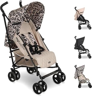 My Babiie MB01 Stroller - from Birth to 4 Years (22kg), Lightweight & Compact Umbrella Fold, Travel Buggy for Toddlers - Fawn Leopard