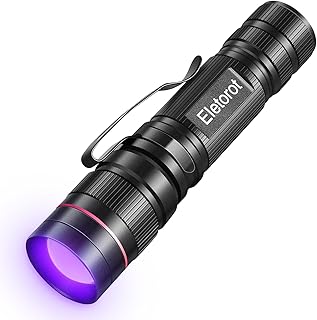 Eletorot UV Torch LED Black Light Flashlight Ultraviolet 395nm Light 3 Mode | Find Pet Dog Cat Urine Stains on Clothes Floor Carpet Rugs and Authenticate Currency, Stocking Fillers Men Women Gifts