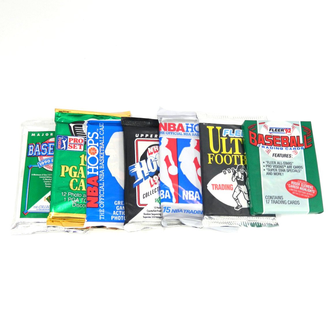 Vintage Multi-Sport Unopened Pack Lot Total of 100 Trading Cards Baseball Footba